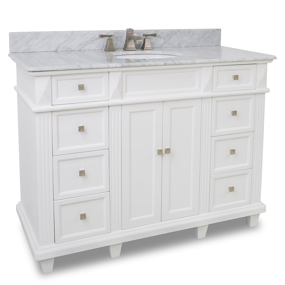 White 48 Inch Bathroom Vanities
 48" Jupiter Single Bath Vanity White