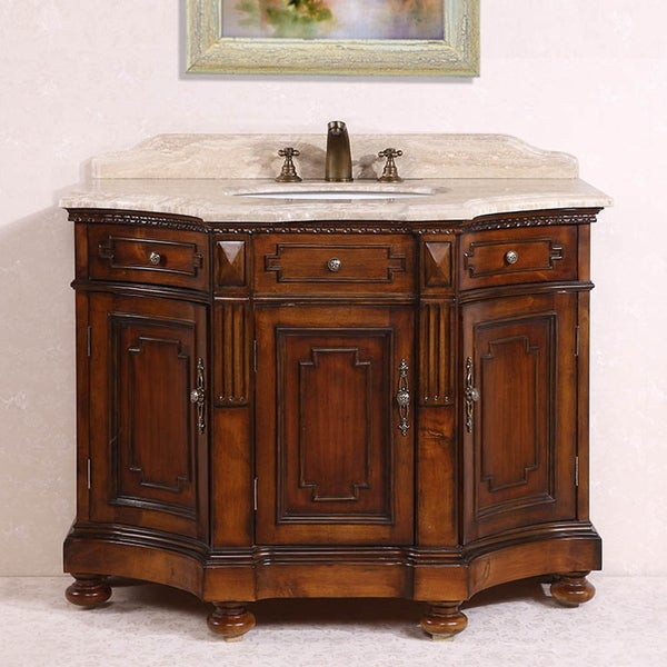 White 48 Inch Bathroom Vanities
 Shop Legion Furniture White Travertine Top Medium Brown 48