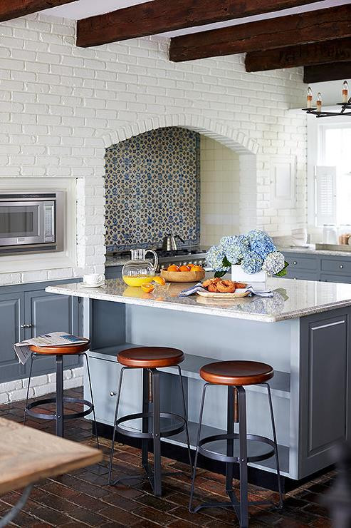 White Brick Kitchen
 White Brick Kitchen Walls Transitional Kitchen