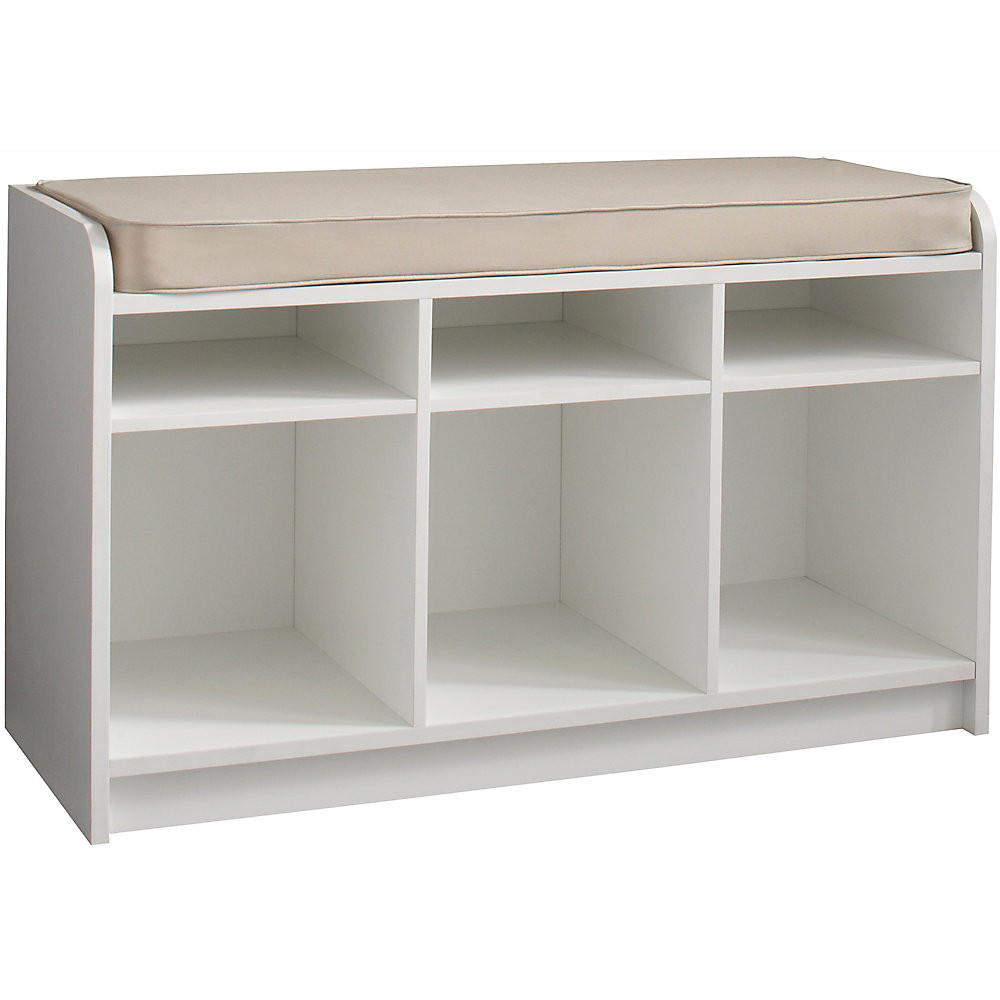 White Cubby Storage Bench
 Martha Stewart Living White Storage Bench with Seat and