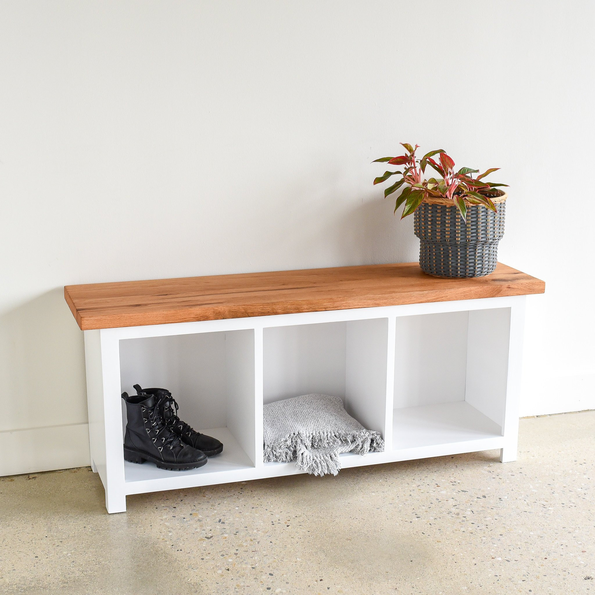 White Cubby Storage Bench
 Wood White Storage Bench Reclaimed Cubby Bench