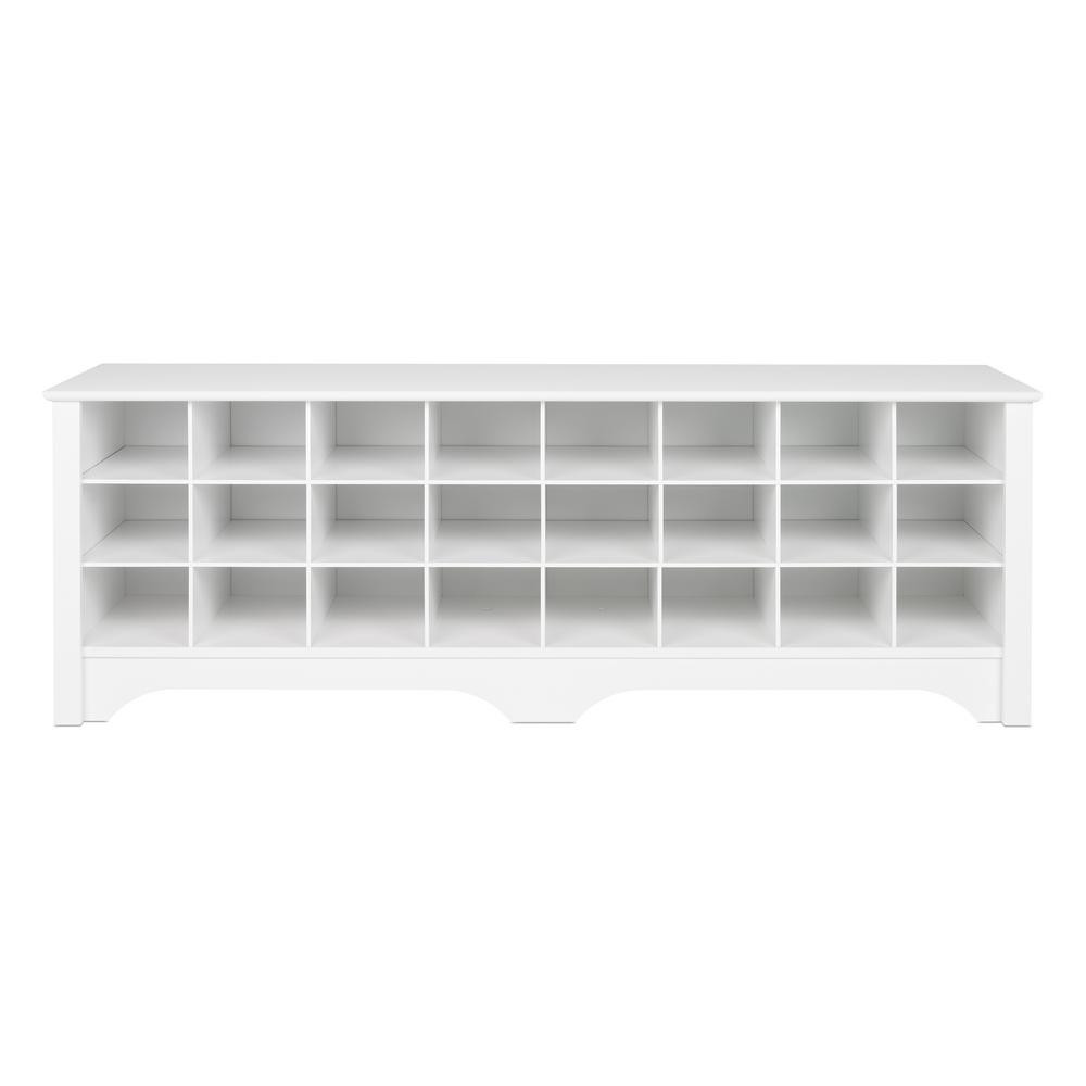 White Cubby Storage Bench
 Prepac 60 in White Shoe Cubby Bench WSS 6020 The Home Depot
