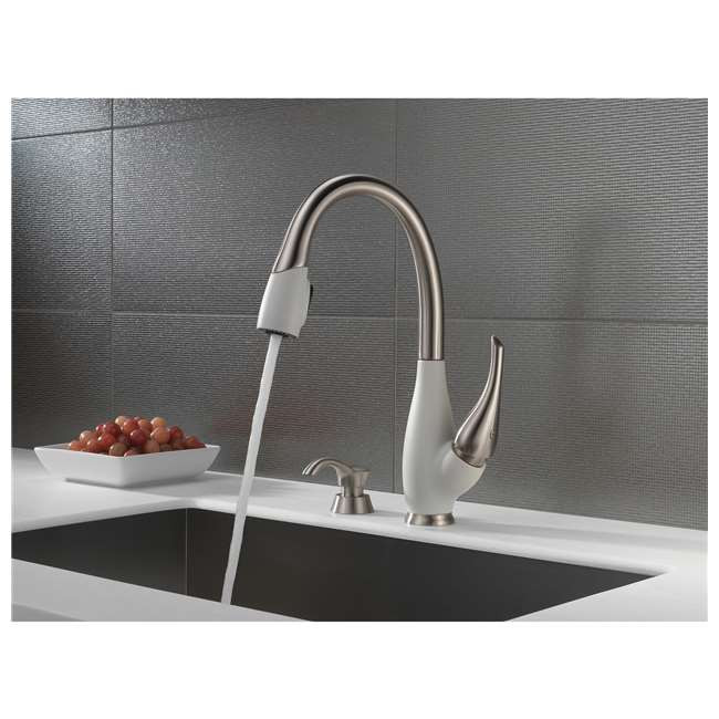 White Delta Kitchen Faucet
 Delta Fuse Single Handle Pull Down Kitchen Faucet