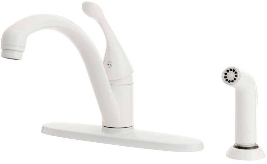 White Delta Kitchen Faucet
 Delta Single Handle Standard Kitchen Faucet Side Sprayer