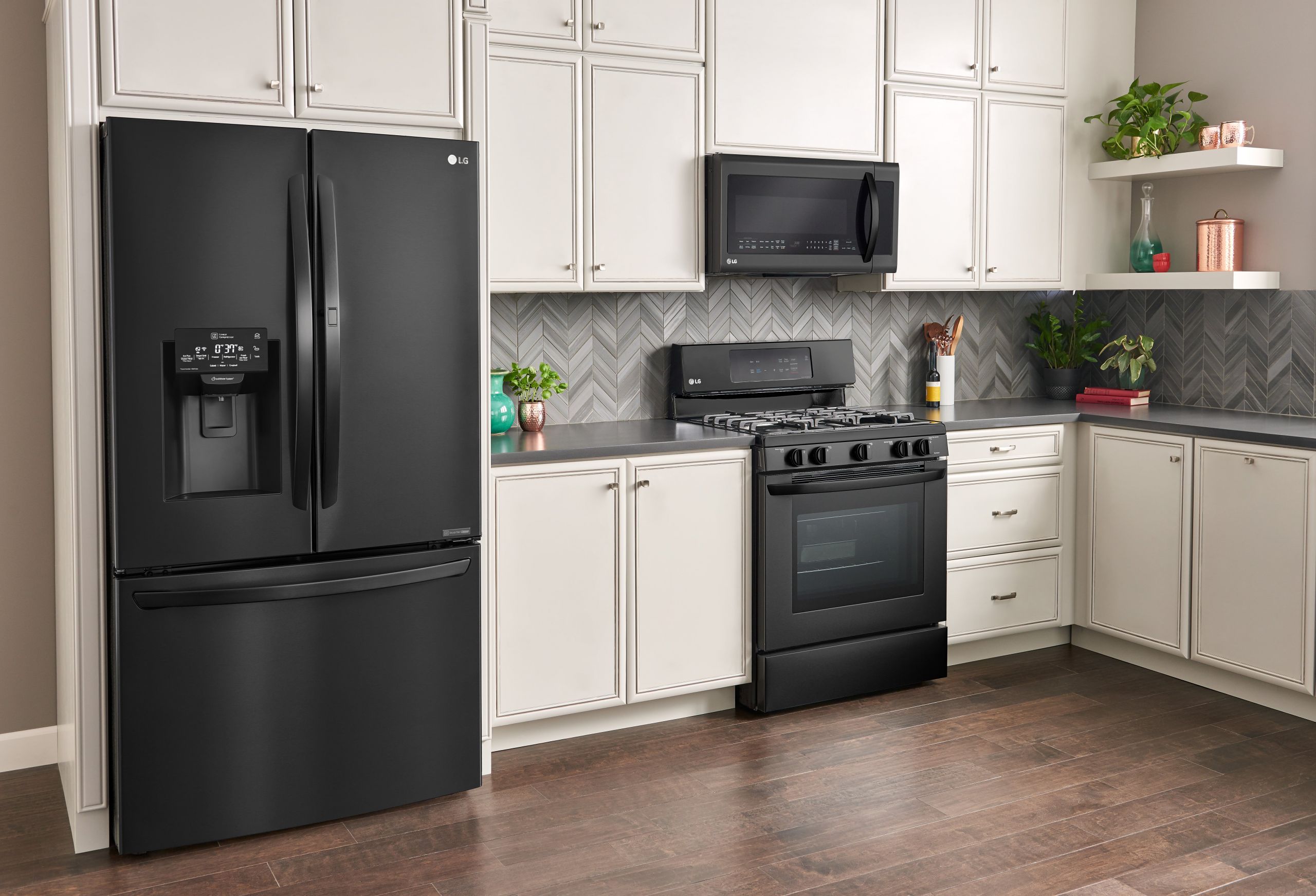 White Kitchen Black Appliances
 Matte Stainless Steel Appliances April Golightly