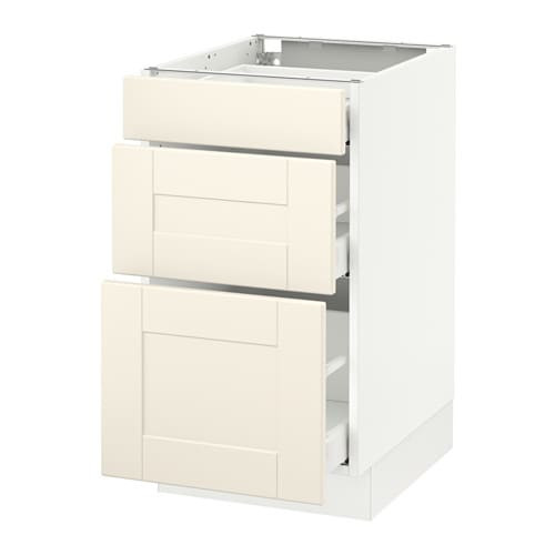 White Kitchen Cabinet Drawers
 SEKTION Base cabinet with 3 drawers Ma Grimslöv off
