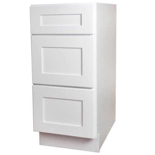 White Kitchen Cabinet Drawers
 Shop White Shaker 3 Drawer Kitchen Base Cabinet Free
