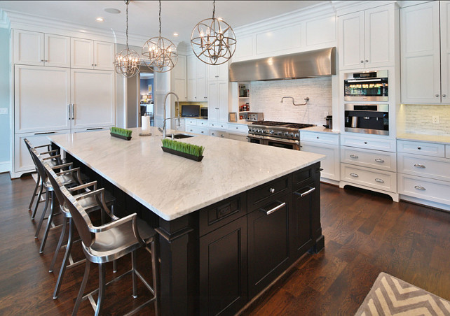 White Kitchen With Dark Island
 Interior Design Ideas Home Bunch Interior Design Ideas