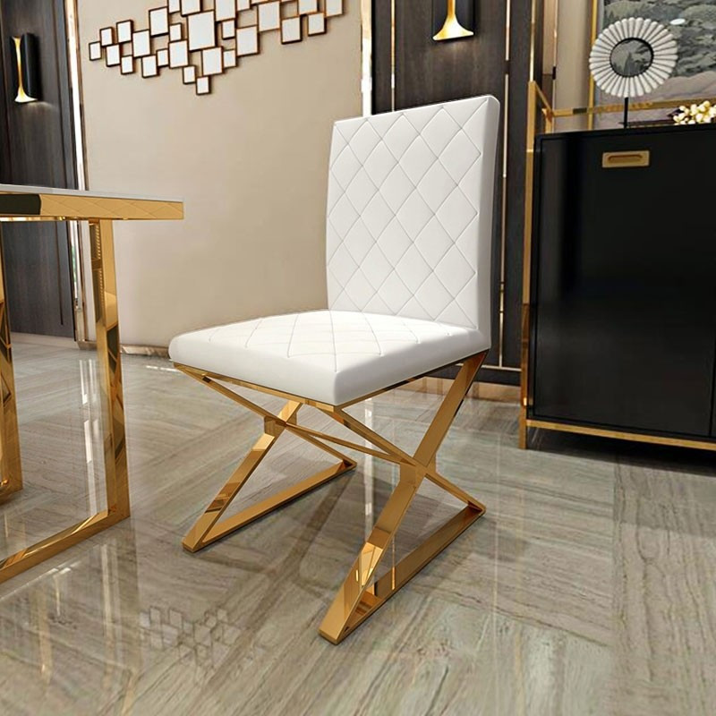 White Leather Kitchen Chairs
 Modern Upholstered White Black PU Leather Dining Chair