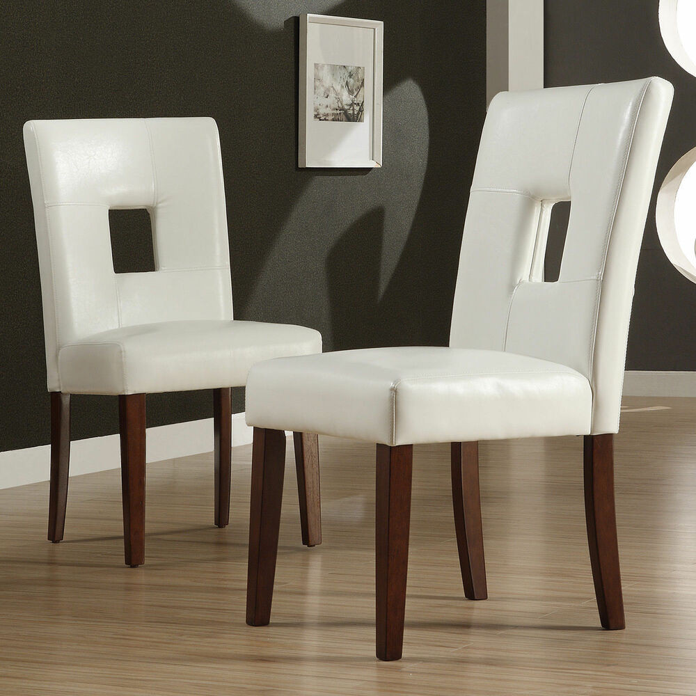 White Leather Kitchen Chairs
 TRIBECCA HOME Alsace White Faux Leather Side Chairs Set