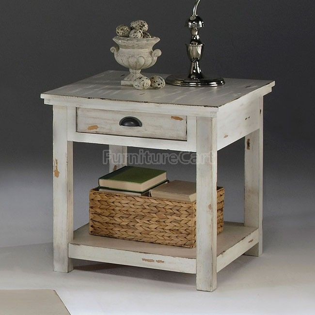 White Living Room End Tables
 Willow End Table Distressed White
