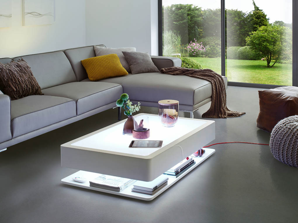 White Living Room End Tables
 Ora Home LED Pro Living Room White Coffee Table Moree