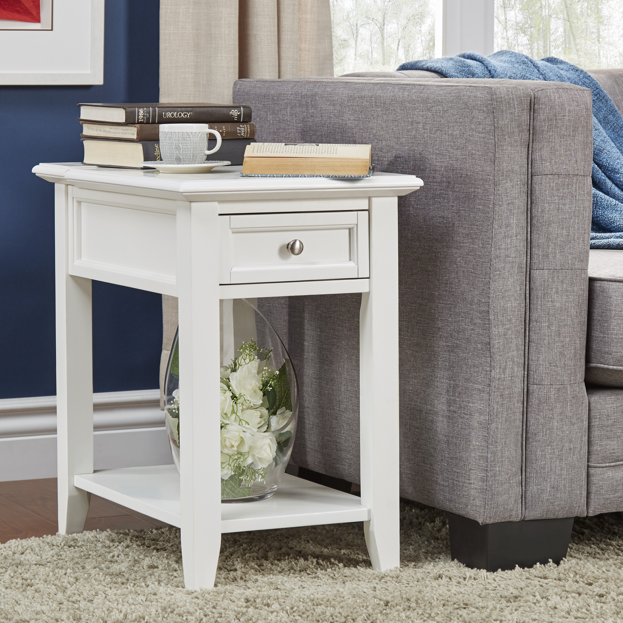 White Living Room End Tables
 Oxford Creek Ellason Charging Accent Table in White Home
