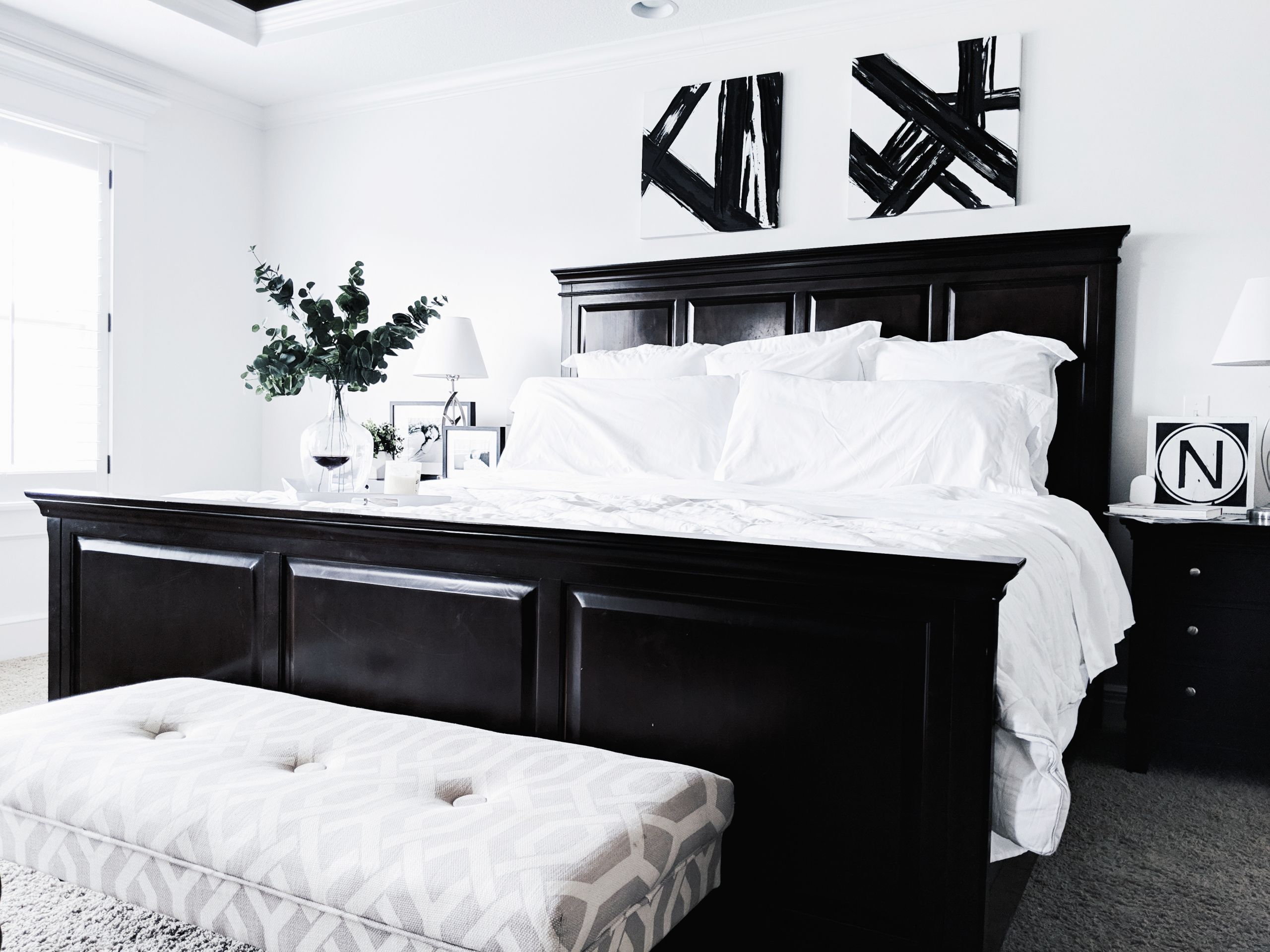 White Master Bedroom
 Black and White Master Bedroom Ideas • COVET by tricia