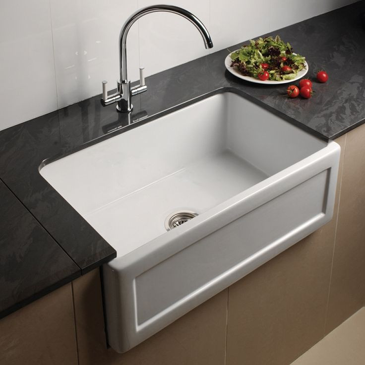 White Porcelain Kitchen Sink
 Astini Belfast 760 1 0 Bowl Recessed White Ceramic Kitchen