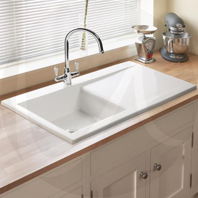 White Porcelain Kitchen Sink
 Astini Desire 100 1 0 Bowl Gloss White Ceramic Kitchen