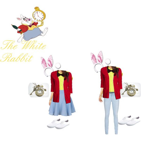 White Rabbit Costume DIY
 White Rabbit Costume DIY by clairebear235 on Polyvore featuring Express Forever 21 True