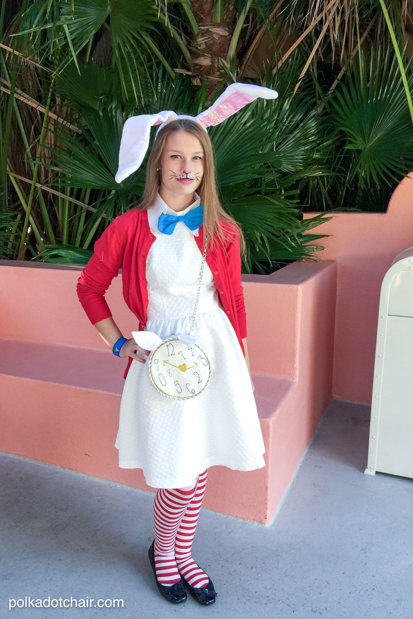 White Rabbit Costume DIY
 No Sew Alice in Wonderland Costume Ideas The Polka Dot Chair