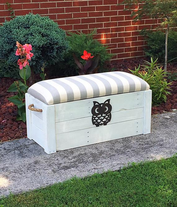 White Storage Chest Bench
 Hope chest Toy box White distressed paint Entryway bench