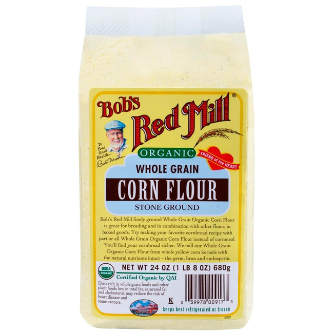Whole Grain Corn
 Bob s Red Mill Organic Whole Grain Corn Flour 24 oz Pkg