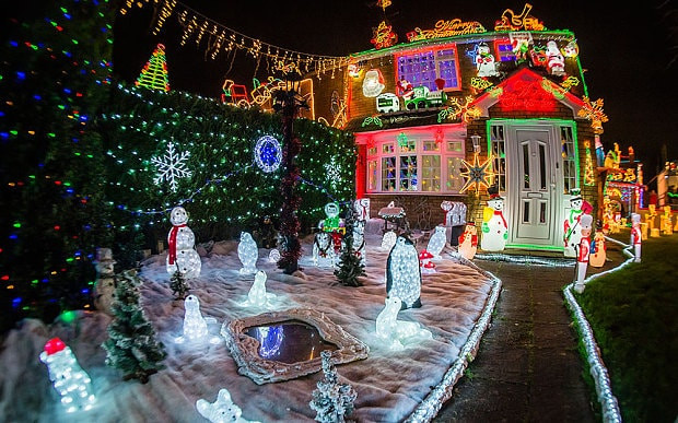 Whole House Christmas Lighting
 Is this Britain s most festive house 50 000 Christmas