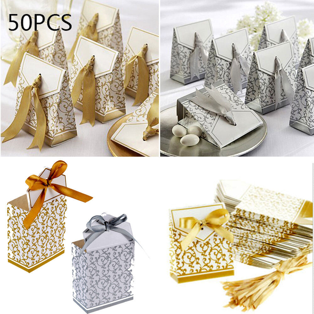 Wholesale Wedding Favors
 50Pcs Wholesale Candy Chocolate Paper Box Wedding Favor