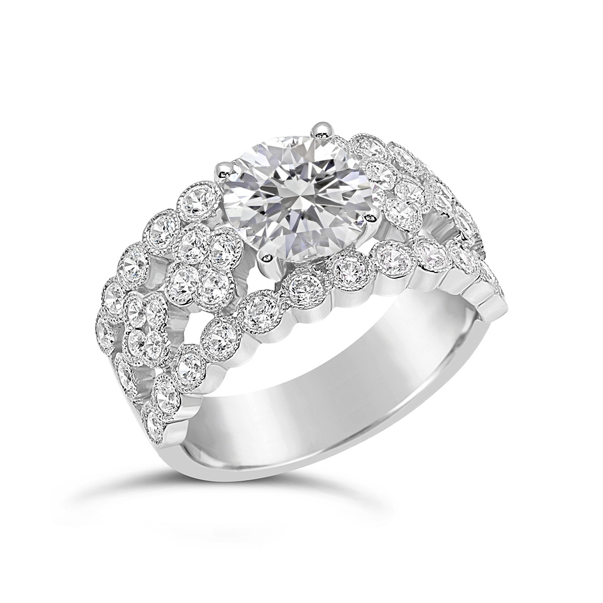 Wide Band Rings With Diamonds
 Diamond Engagement Ring with Wide Band The Diamond Guys