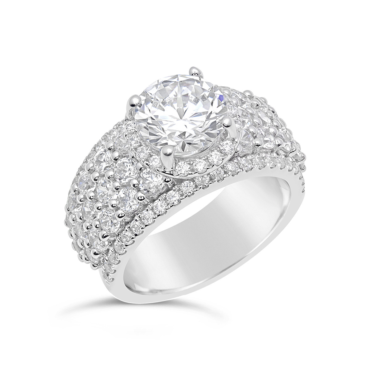 Wide Band Rings With Diamonds
 Diamond Halo Engagement Ring with Wide Band The Diamond