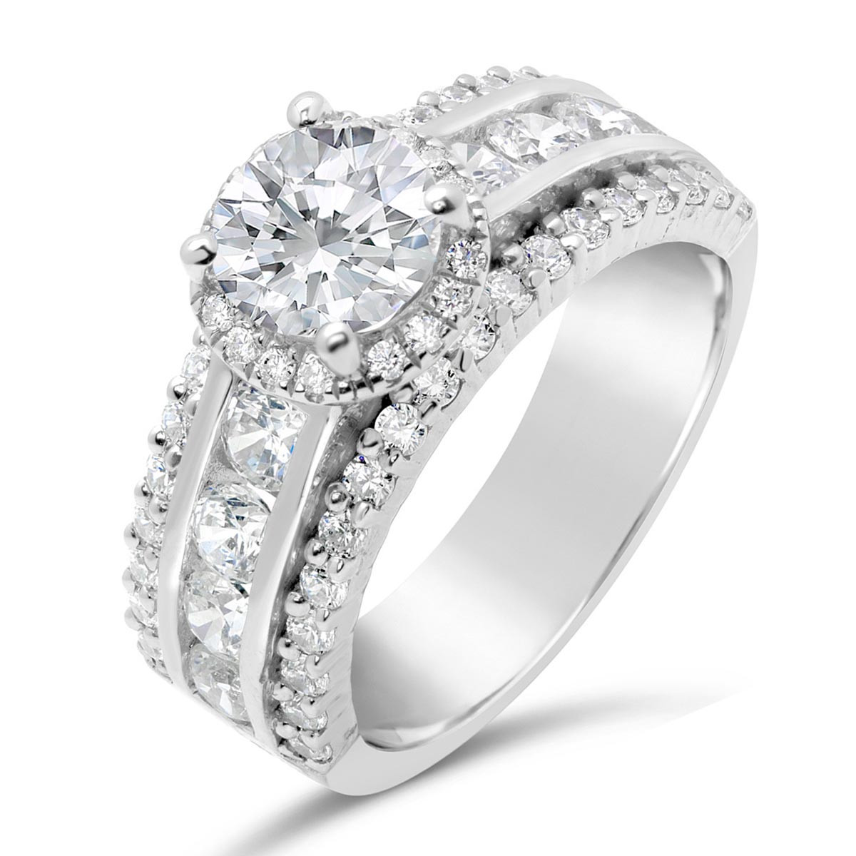 Wide Band Rings With Diamonds
 Diamond Halo Engagement Ring with Wide Band The Diamond