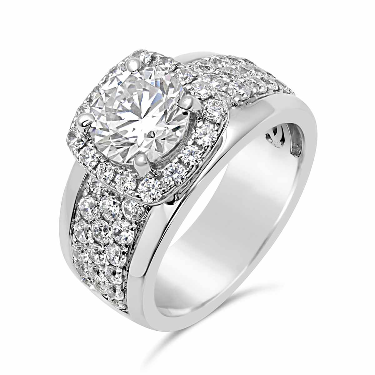 Wide Band Rings With Diamonds
 Diamond Halo Engagement Ring With Wide Band The Diamond