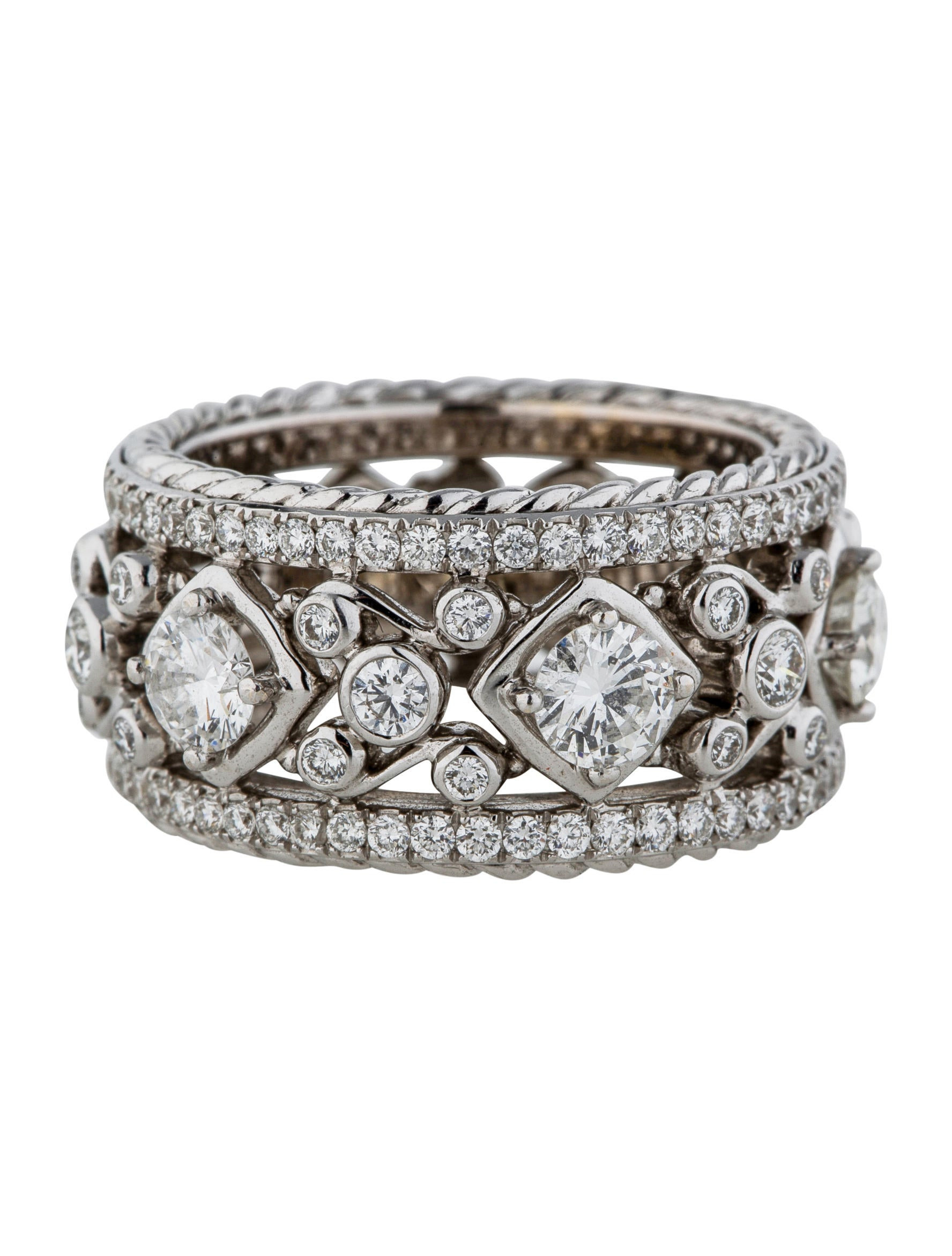 Wide Band Rings With Diamonds
 Wide Diamond Band Rings FJR