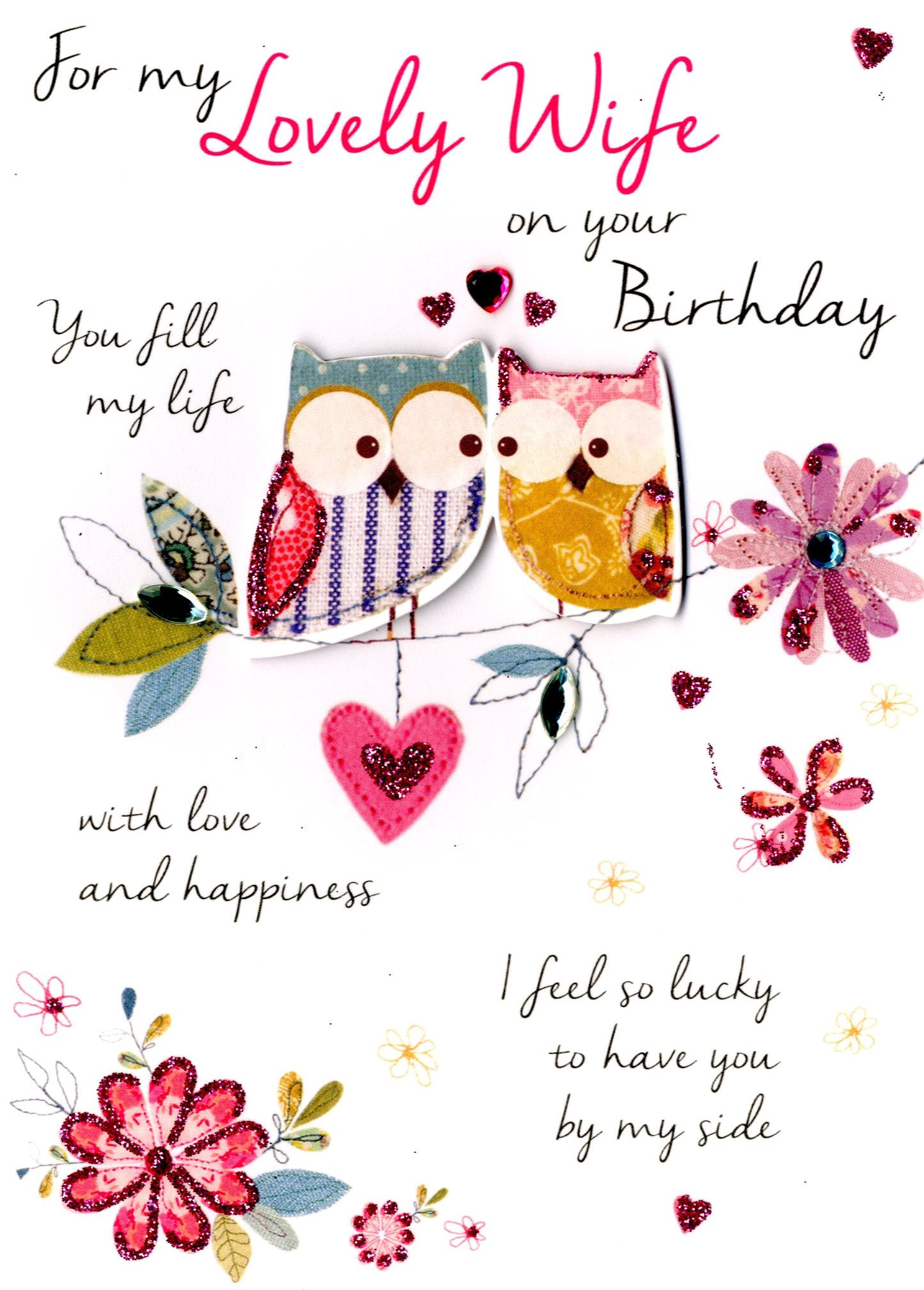 Wife Birthday Card
 Lovely Wife Birthday Greeting Card