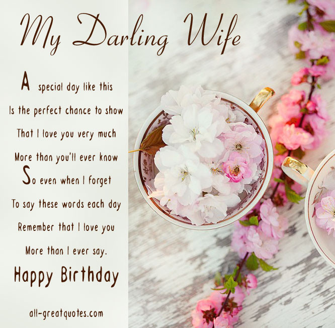 Wife Birthday Card Message
 Quotes For Wife Birthday Memes QuotesGram