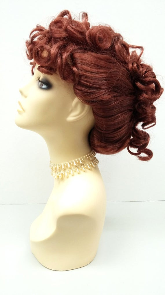 Wig Updo Hairstyles
 Red Curly Updo Wig Lucille Ball Style Wig Victorian Costume
