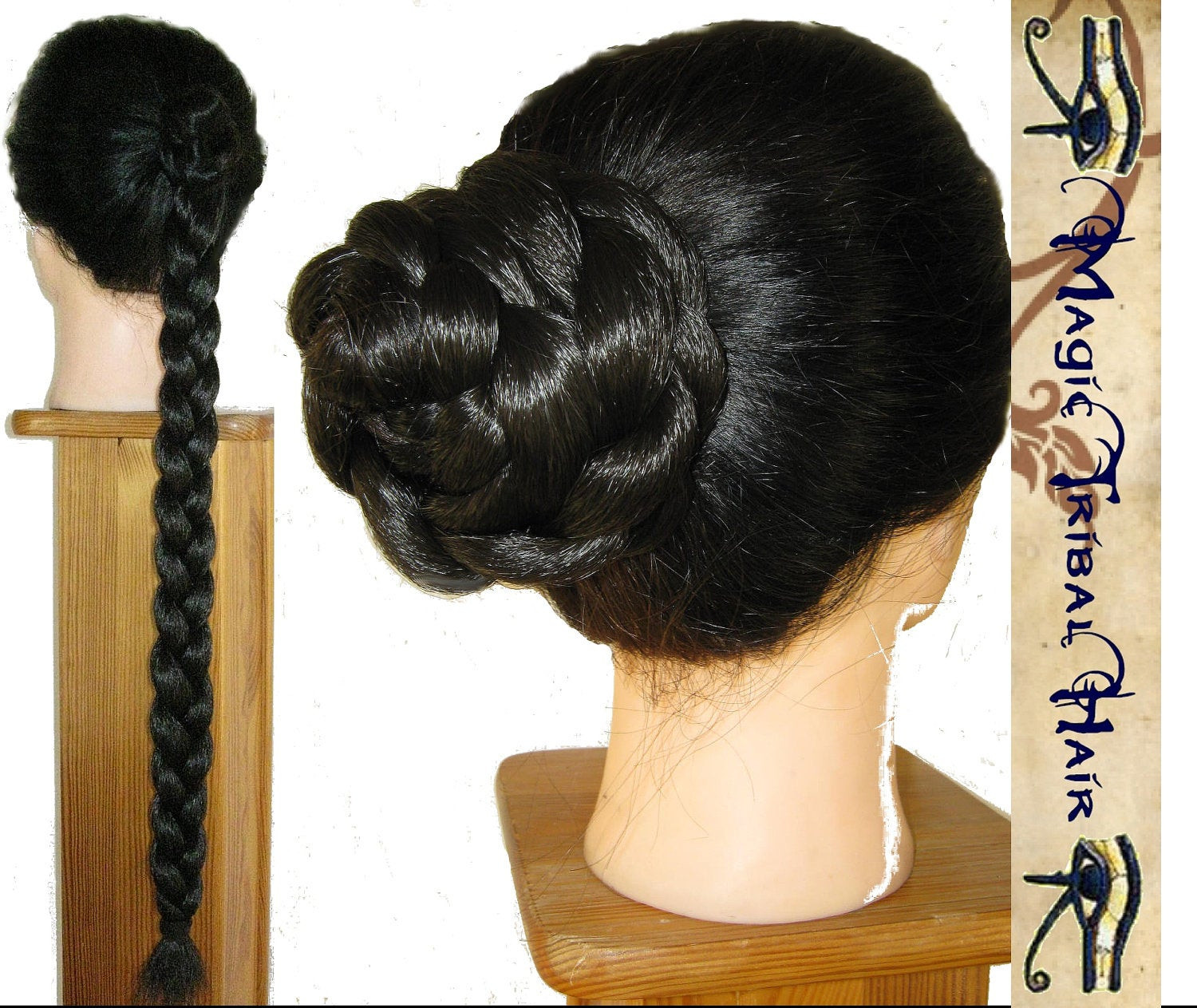 Wig Updo Hairstyles
 Plaited BRAID custom color HAIR BUN wig updo 20 50cm
