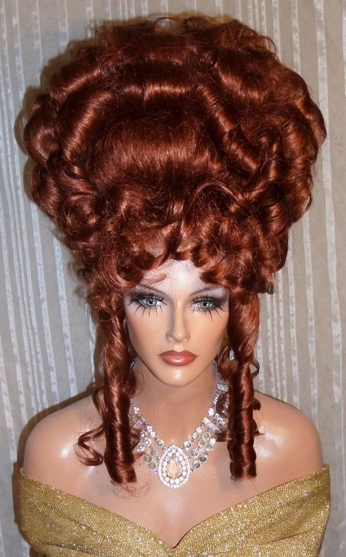 Wig Updo Hairstyles
 Drag Queen Wig Big Auburn Red Updo French Twist Curls with