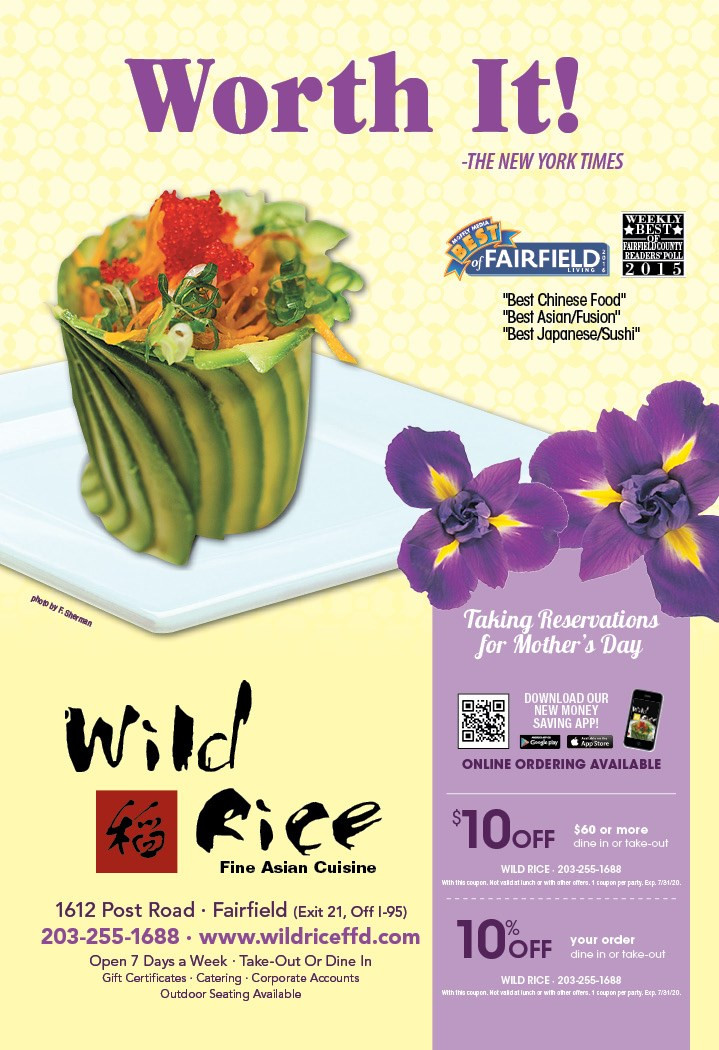 Wild Rice Fairfield Ct
 off your order dine in or take out at Wild Rice