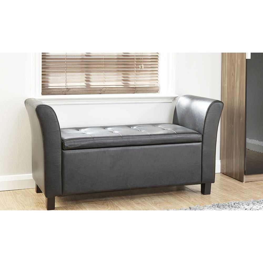 Window Bench Seat With Storage
 VERONA LEATHER WINDOW SEAT OTTOMAN STORAGE BOX LARGE