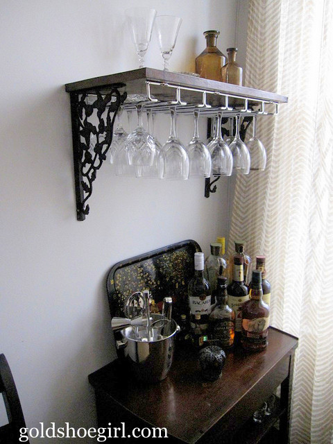 Wine Glass Rack DIY
 Gold Shoe Girl Guest Post DIY Wine Glass Rack & Beverage