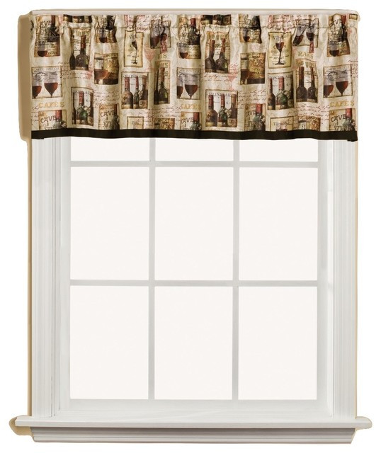 Wine Kitchen Curtains
 Vino Wine Bottles Kitchen Curtain Traditional Curtains