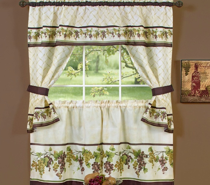 Wine Themed Kitchen Curtains
 Wine themed kitchen curtains with fruit wine print