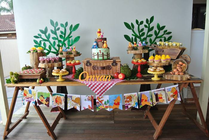 Winnie The Pooh Decorations 1st Birthday
 Kara s Party Ideas Rustic Winnie The Pooh First Birthday