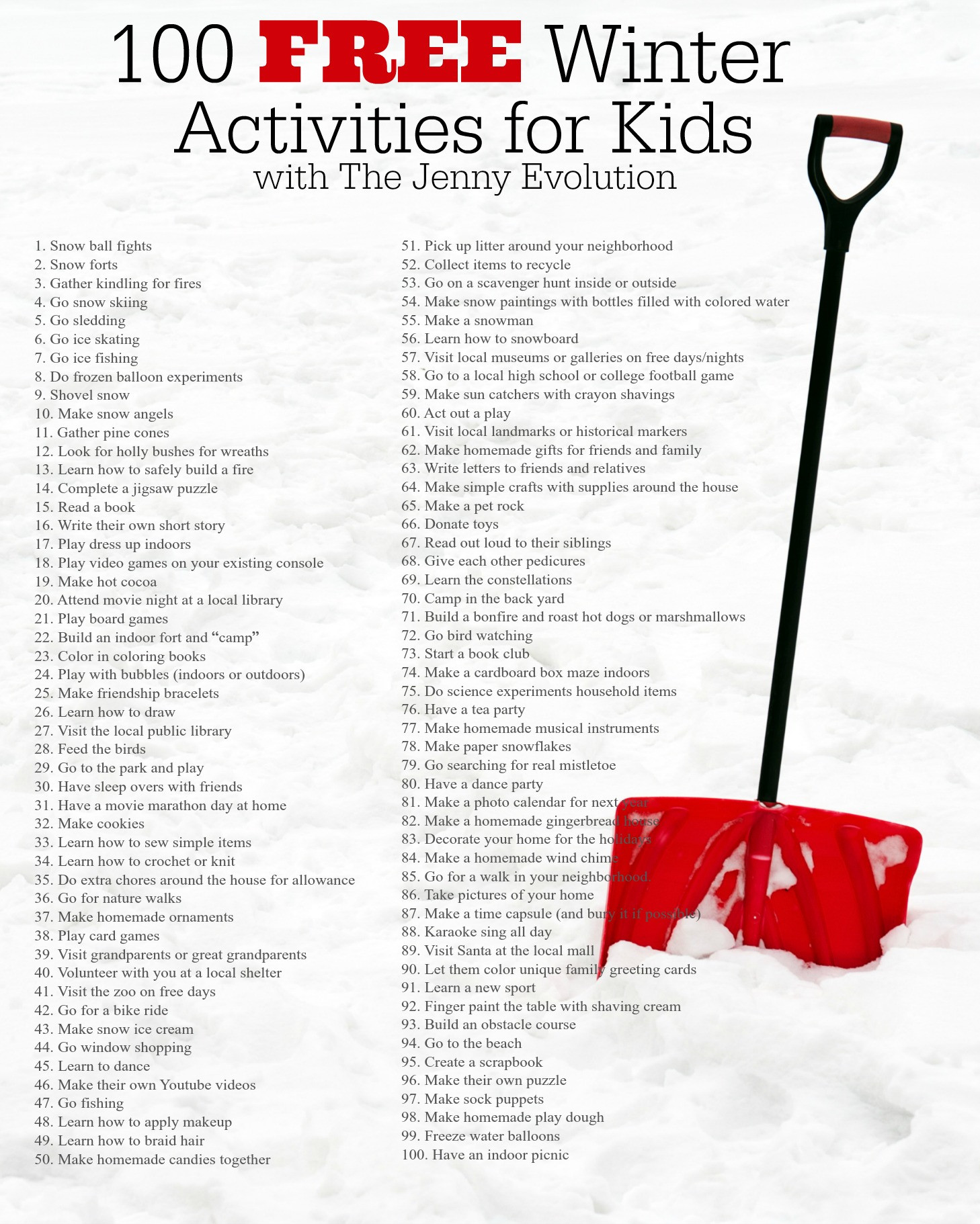 Winter Activities For Kids
 100 Free Winter Activities for Kids