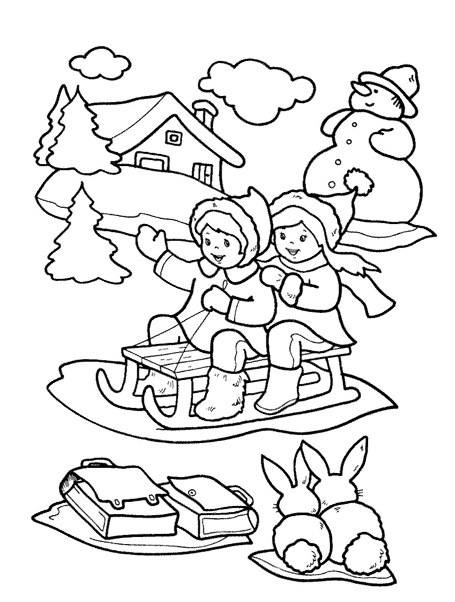 Winter Coloring Pages For Kids
 Free Printable Winter Coloring Pages