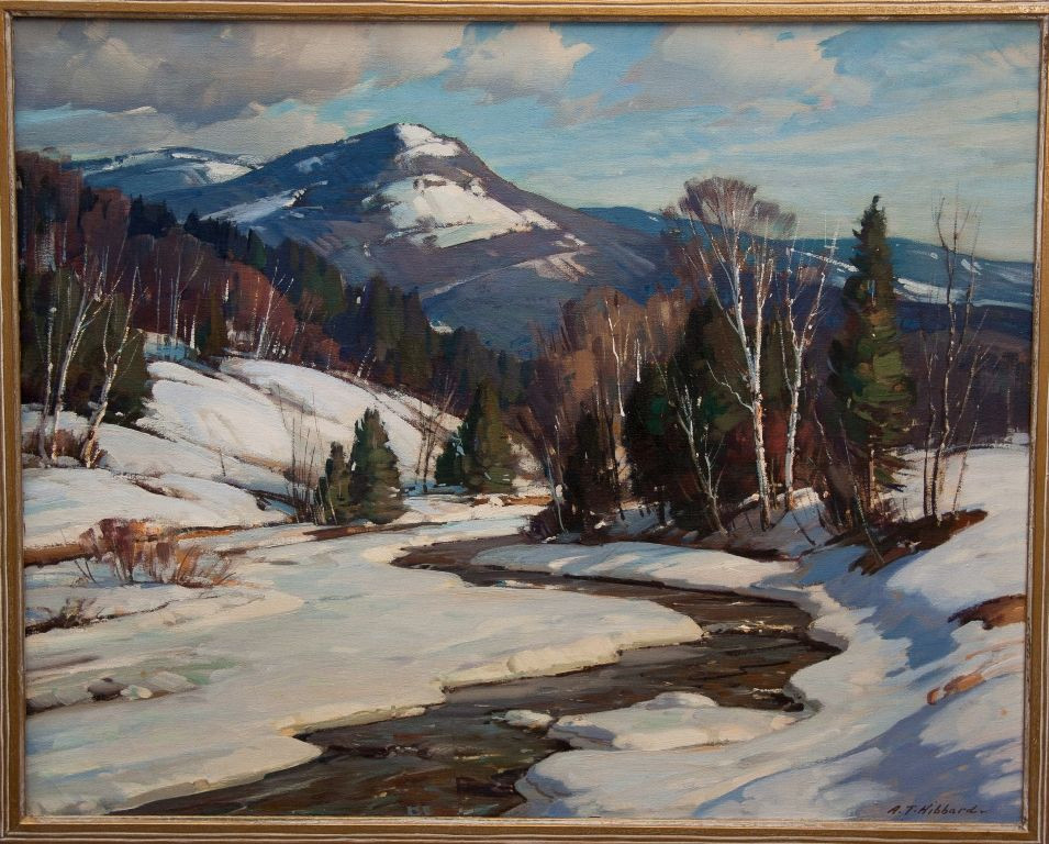 Winter Landscape Painting
 Rare & Important Classic 20th C American Vermont Winter