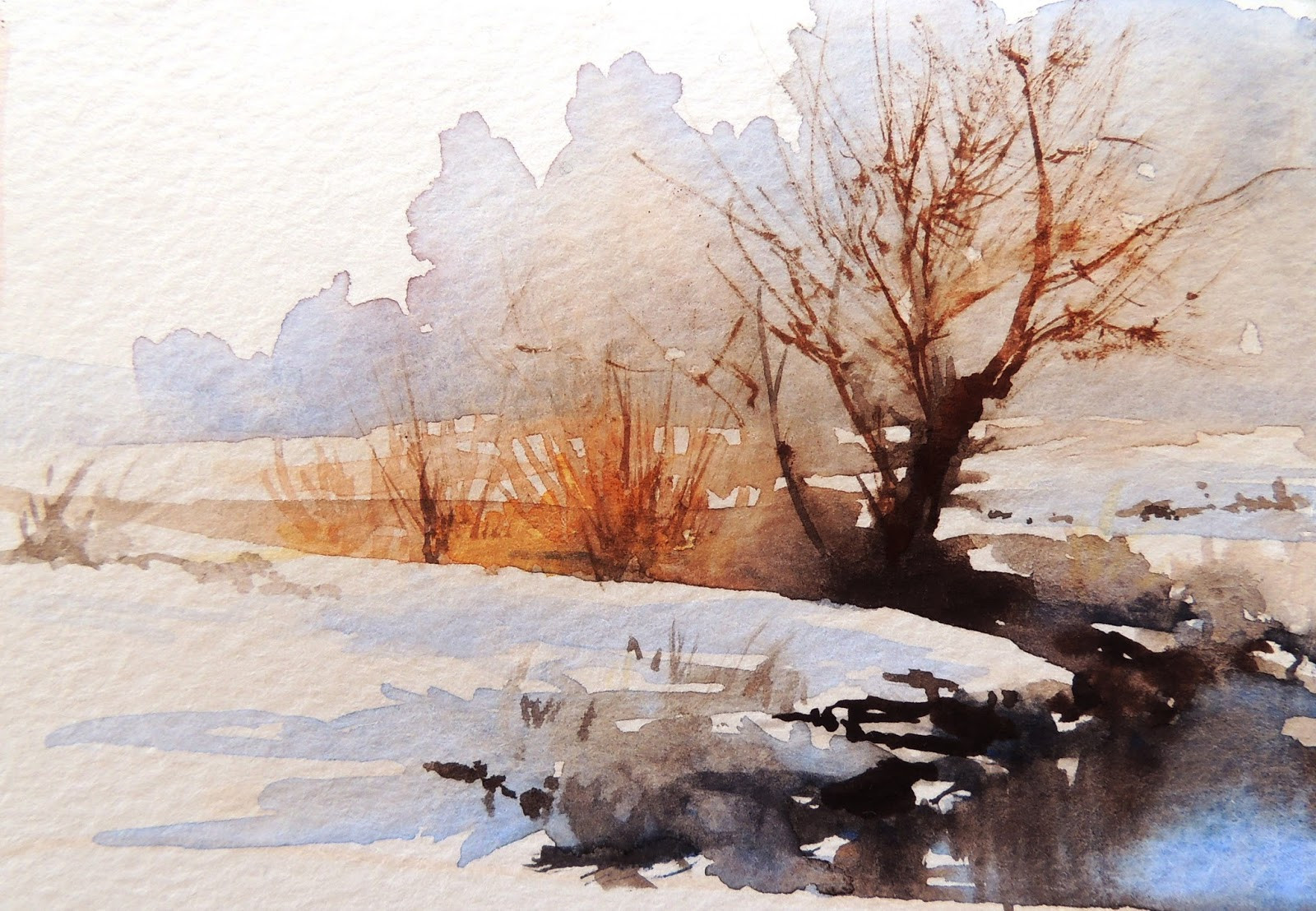 Winter Landscape Painting
 Susan Kennedy Art Winter Watercolor