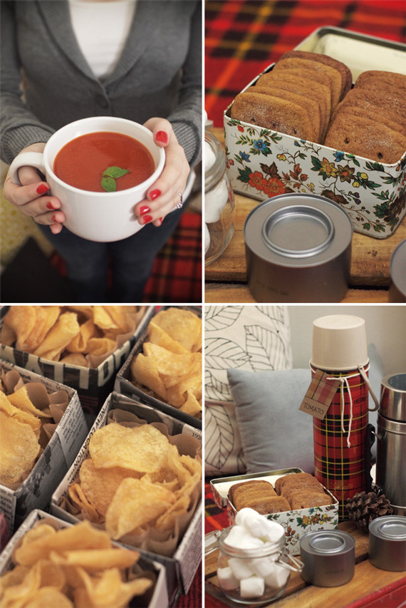 Winter Picnic Ideas
 wintry indoor picnic • A Subtle Revelry
