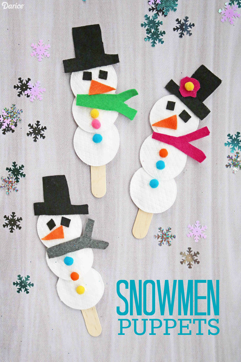 Winter Preschool Craft Ideas
 Snowman Puppet Easy Winter Craft for Kids Darice