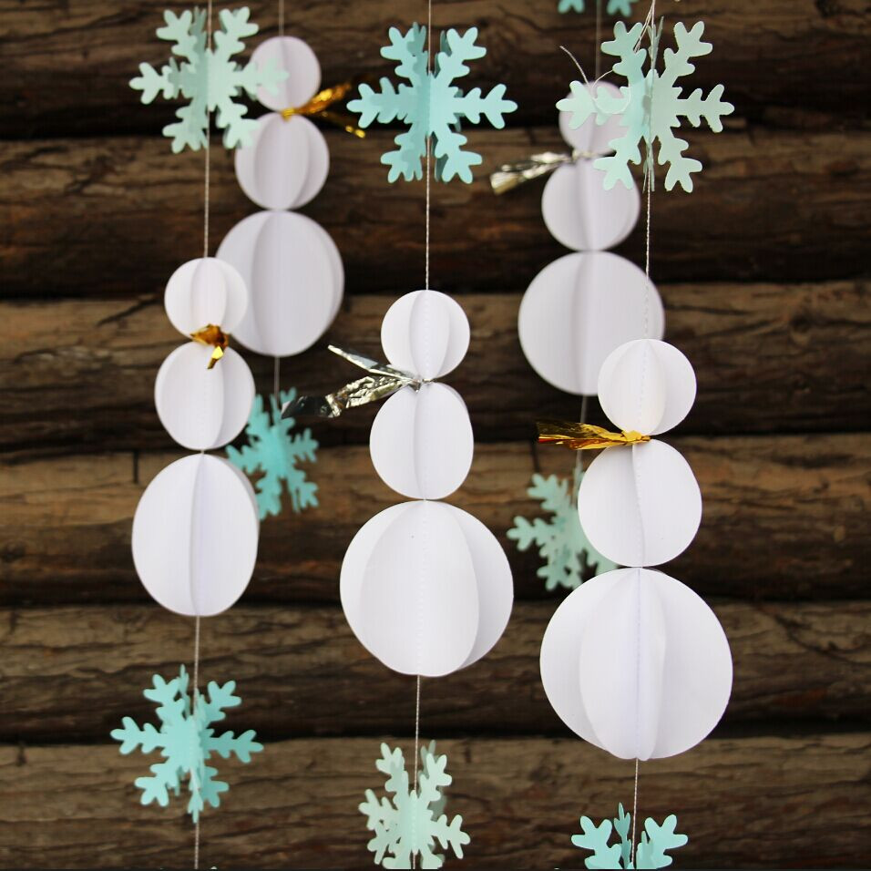 Winter Room Decorations DIY
 Snowman Decorations Snowflake Garland Winter Party Decor