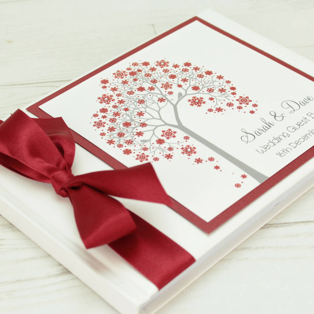 Winter Wedding Guest Book
 Personalised Winter Tree Wedding Guest Book By Dreams To